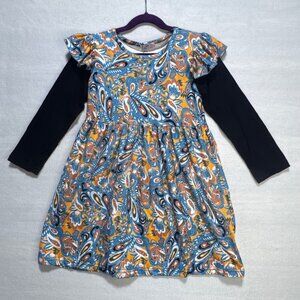 Girls Dress Size 5 Long Sleeve Pete&Lucy Paisley Print New with Tags